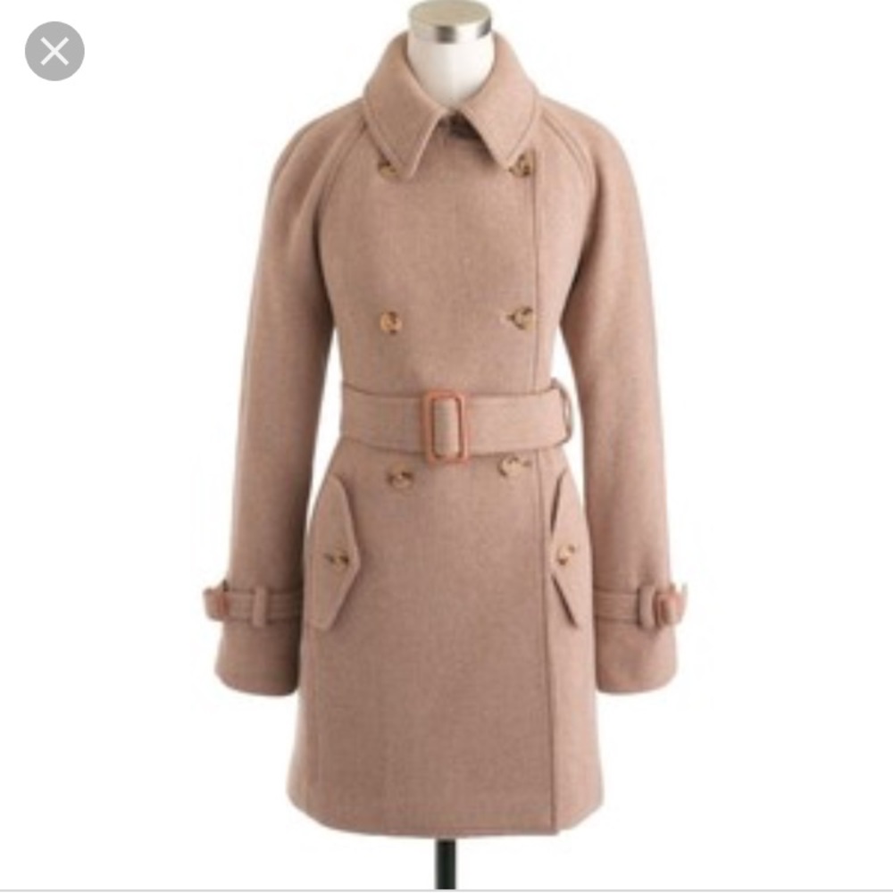 J.Crew Stadium Cloth Wool Boulevard Trench Coat 8